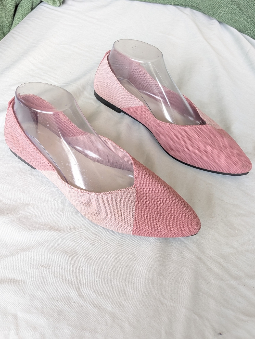 Women's Two-Tone Pink Woven Pointed-Toe Flats 8 Casual Business Corpcore